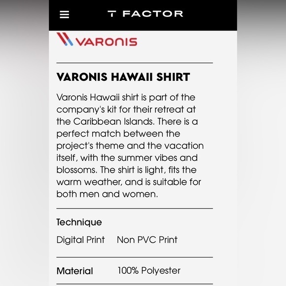 T-Factor Varonis Hawaiian shirt. Short sleeve, size extra large. - Picture 4 of 13